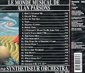 Synthetiseur Orchestra : Le Monde Musical de Alan Parsons (CD, Comp)
