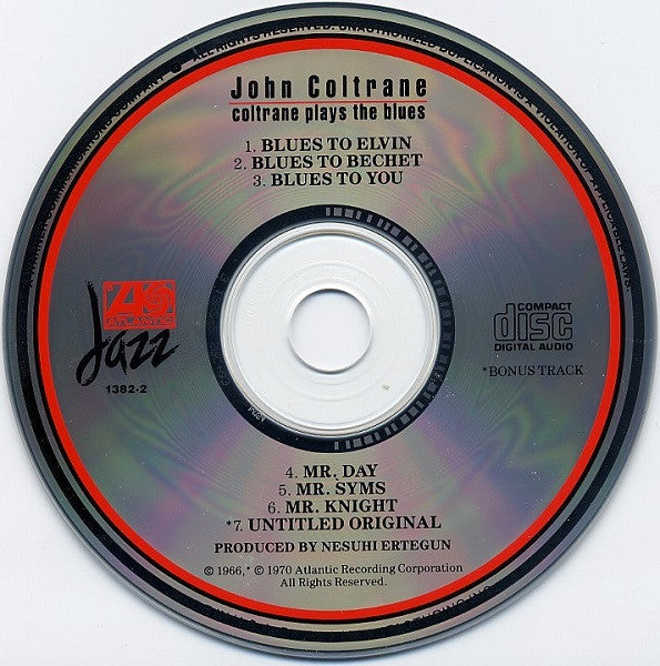 John Coltrane : Coltrane Plays The Blues (CD, Album, RE)