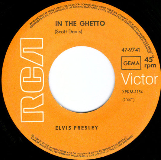Elvis Presley : In The Ghetto (7", Single)