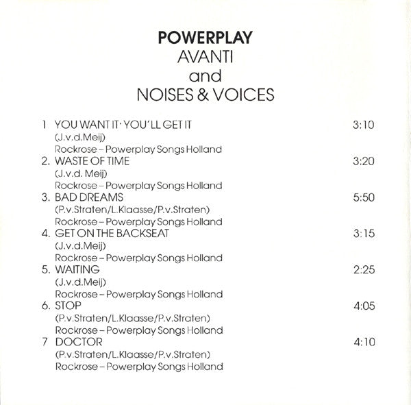Powerplay (4) : Avanti And Noises & Voices (CD, Comp)