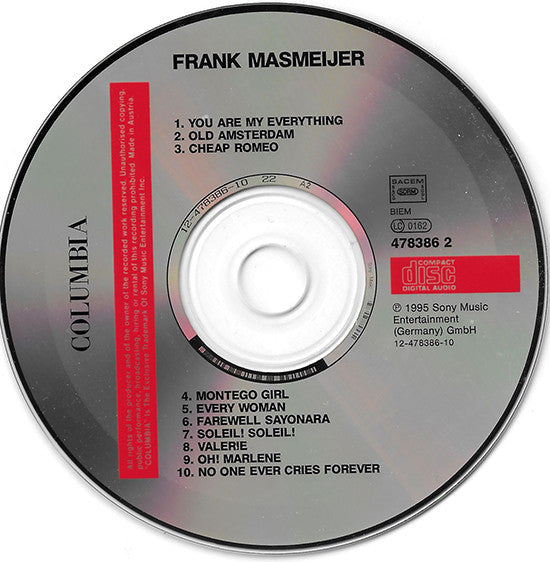 Frank Masmeijer : Frank Masmeijer (CD, Album)