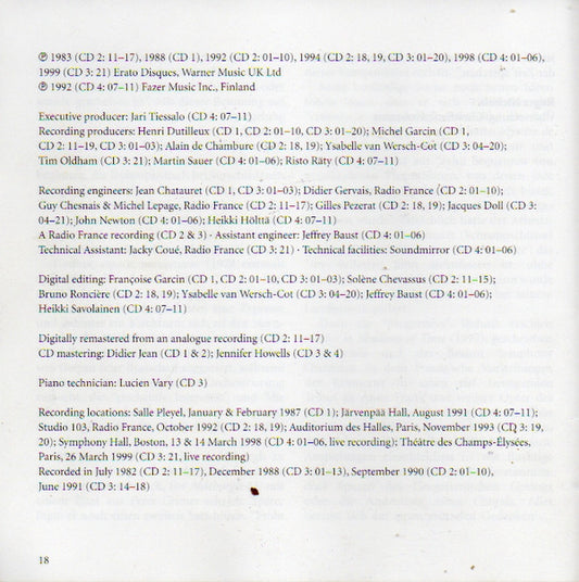 Henri Dutilleux : 1916 - 2013 (4xCD, Comp, RE, RM)