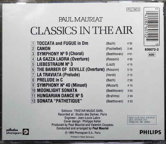 Paul Mauriat : Classics In The Air (CD, Album, RE)