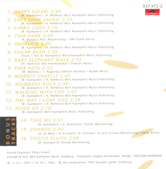 Bert Kaempfert & His Orchestra : Safari Swings Again (Original Album & Bonus Tracks) (CD, Album, RE)