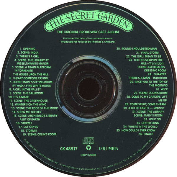 Lucy Simon, Marsha Norman : The Secret Garden - The Original Broadway Cast Album (CD, Album)