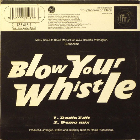 DJ Duke : Blow Your Whistle (CD, Single, Car)