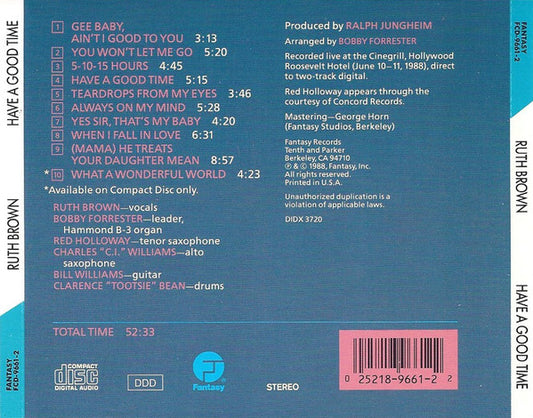 Ruth Brown : Have A Good Time (CD, Album)