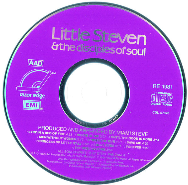 Little Steven And The Disciples Of Soul : Men Without Women (CD, Album, RE)