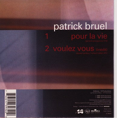 Patrick Bruel : Pour La Vie (CD, Single)