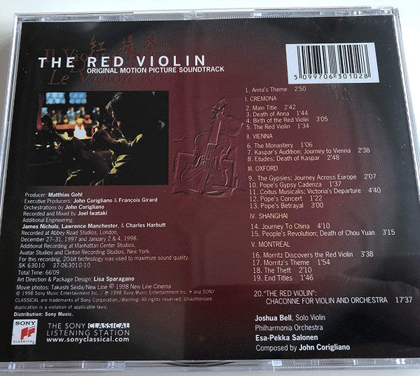 John Corigliano - François Girard (2), Joshua Bell, Philharmonia Orchestra, Esa-Pekka Salonen : The Red Violin (Original Motion Picture Soundtrack) (CD, Album)