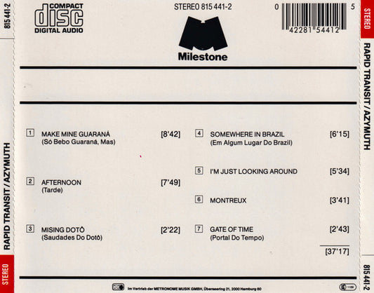 Azymuth : Rapid Transit (CD, Album)