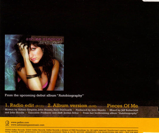 Ashlee Simpson : Pieces Of Me (CD, Maxi, Single, Promo)
