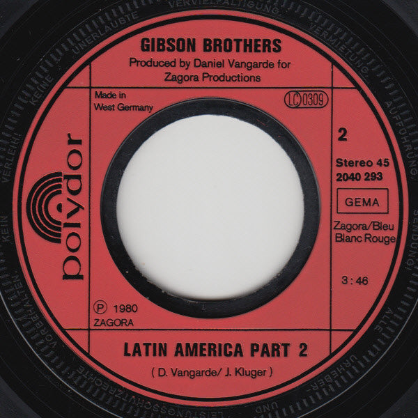 Gibson Brothers : Latin America (7", Single)