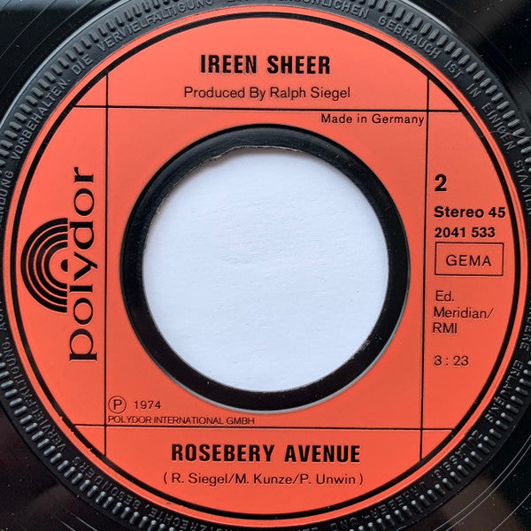 Ireen Sheer : Bye Bye I Love You (Englische Originalaufnahme) / Rosebery Avenue (7", Single)