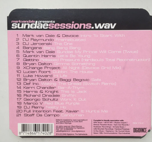 Mark van Dale : Sundae Sessions.wav (CD, Mixed)