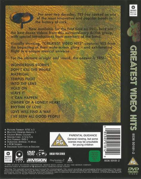 Yes : Greatest Video Hits (DVD-V, RE, NTSC)