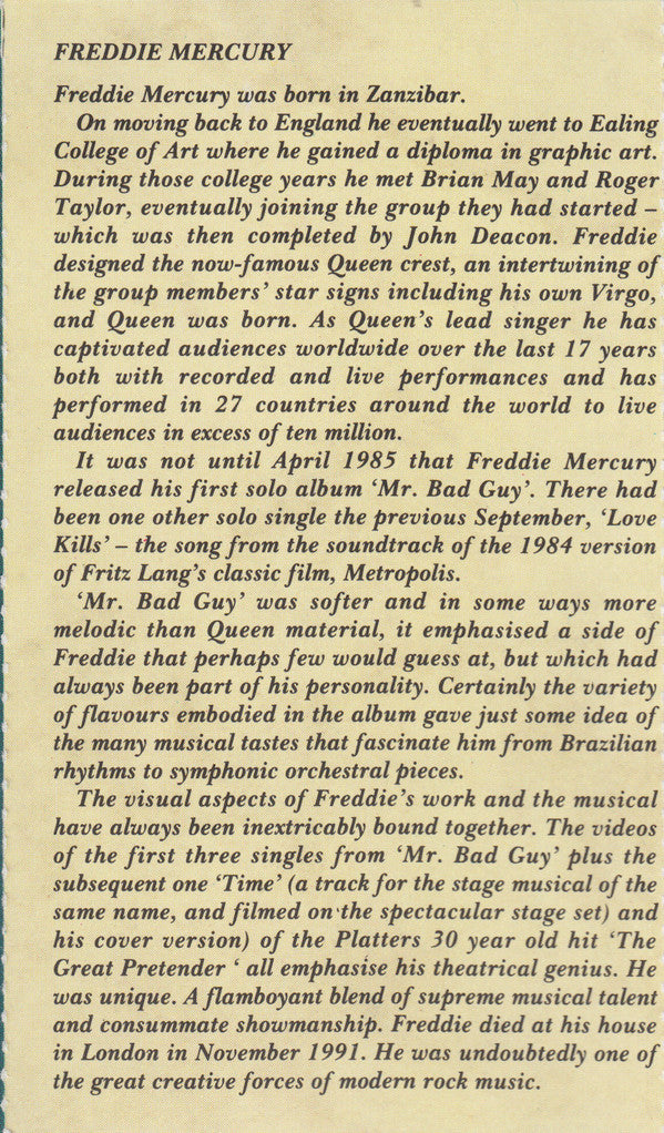 Freddie Mercury & Montserrat Caballé : Barcelona (Cass, Album, RE)