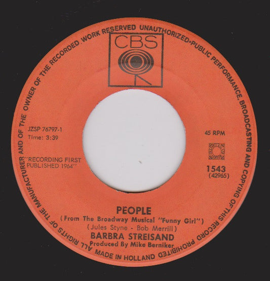 Barbra Streisand : People / I Am Woman (7", Single)