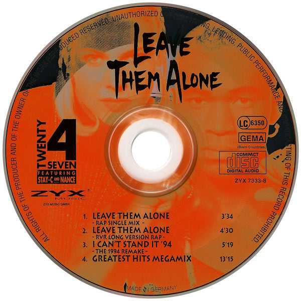 Twenty 4 Seven Featuring Stay-C And Nance : Leave Them Alone (CD, Maxi)
