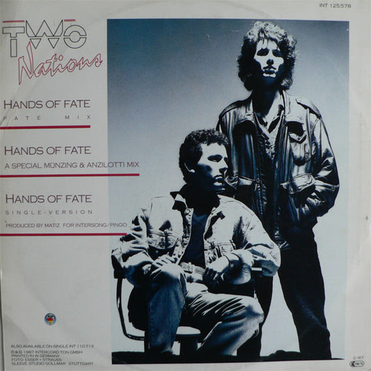 Two Nations : Hands Of Fate (12", Maxi, Blu)