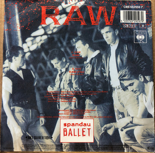 Spandau Ballet : Raw (7", Single)
