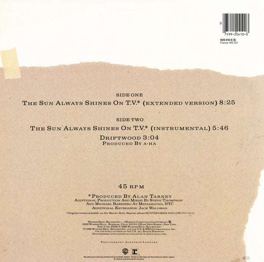 a-ha : The Sun Always Shines On T.V. (12", Maxi, Pos)