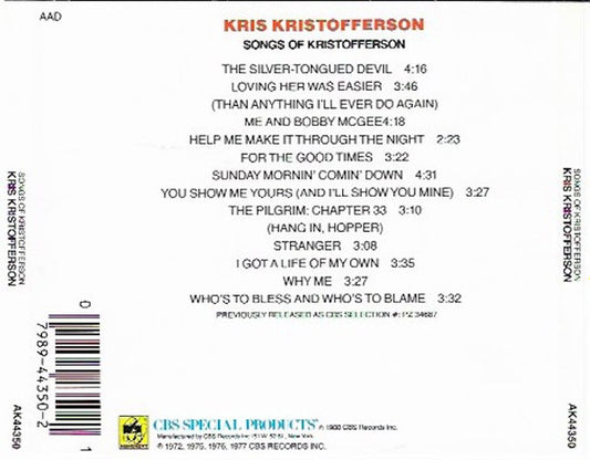 Kris Kristofferson : Songs Of Kristofferson (CD, Comp, RE)