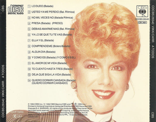 Vikki Carr : A Todos (CD, Album)