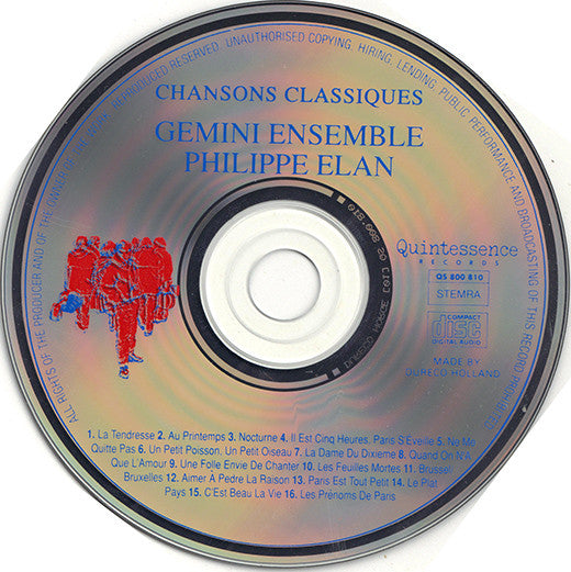 Gemini Ensemble (2) & Philippe Elan : Chansons Classiques (CD, Album)