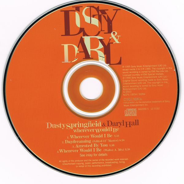 Dusty Springfield & Daryl Hall : Wherever Would I Be (CD, Single)