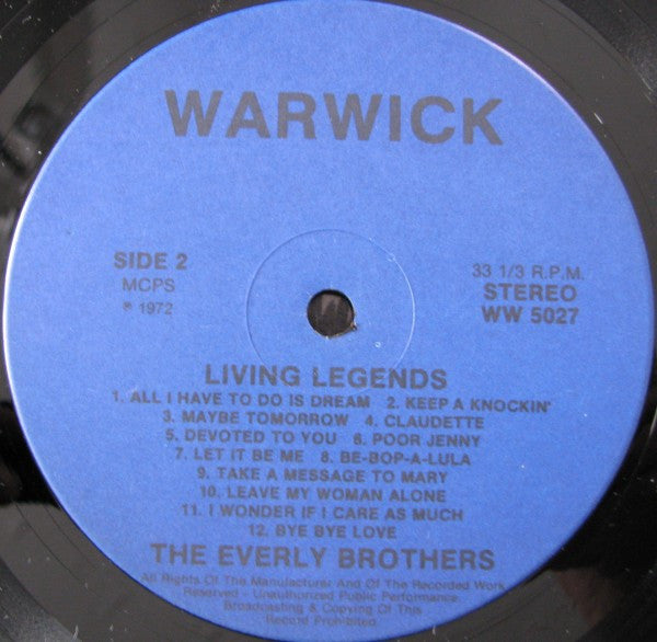 Everly Brothers : Living Legends (LP, Comp)