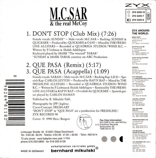 Real McCoy Feat. Sunday (2) : Don't Stop (CD, Single)