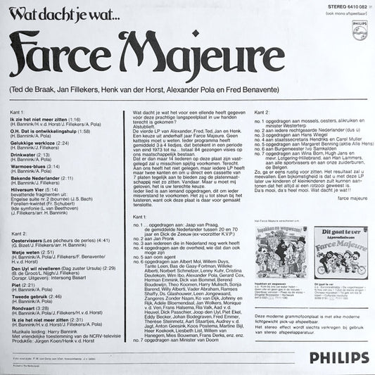 Farce Majeure : Wat Dacht Je Wat .... (LP)