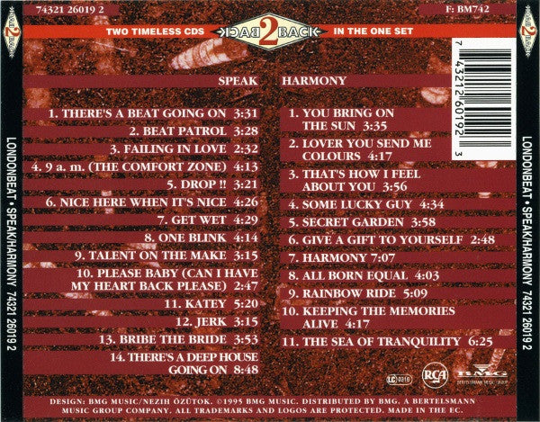 Londonbeat : Speak / Harmony (CD, Album, RE + CD, Album, RE + Comp)