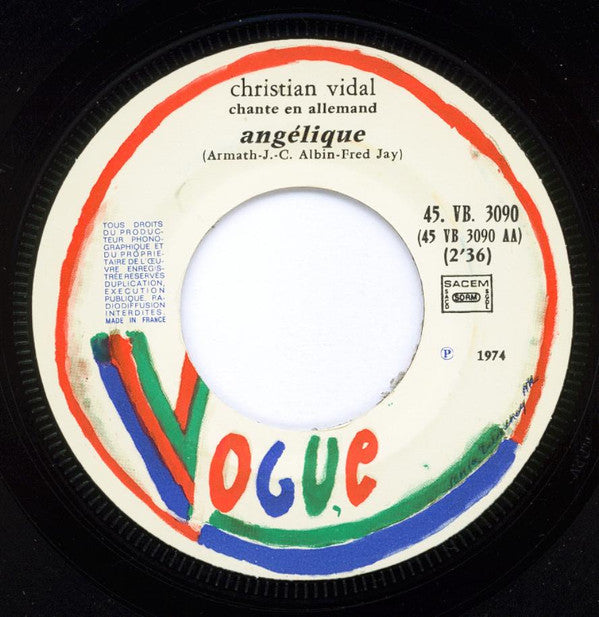 Christian Vidal : Diese Kleine Serenade / Angelique (7", Single)