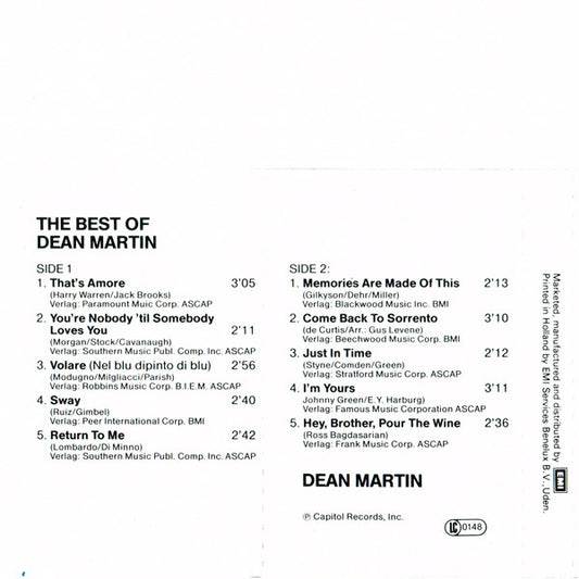 Dean Martin : The Best Of Dean Martin (Cass, Comp)