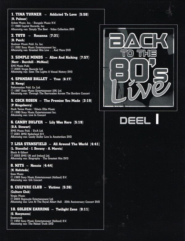 Various : Back To The 80's Live Deel 1 (DVD-V, Comp)