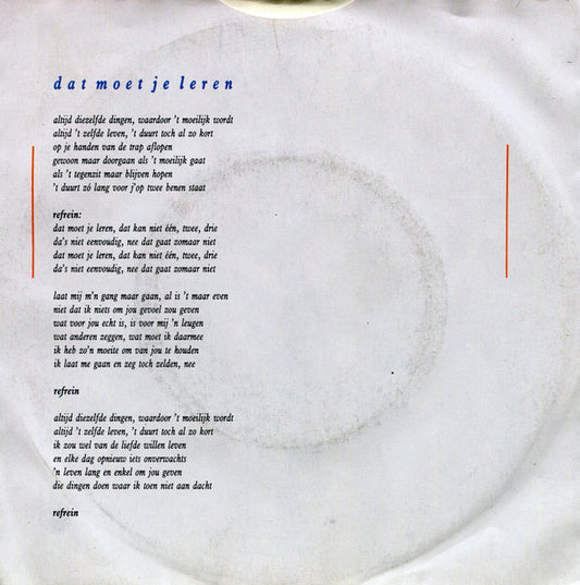 Alfred Martens : Dat Moet Je Leren (7", Single)