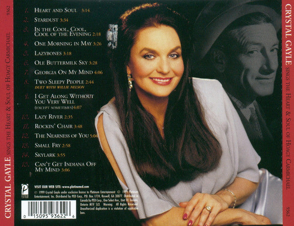 Crystal Gayle : Sings The Heart & Soul Of Hoagy Carmichael (CD, Album)