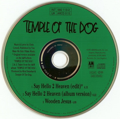 Temple Of The Dog : Say Hello 2 Heaven (CD, Single)