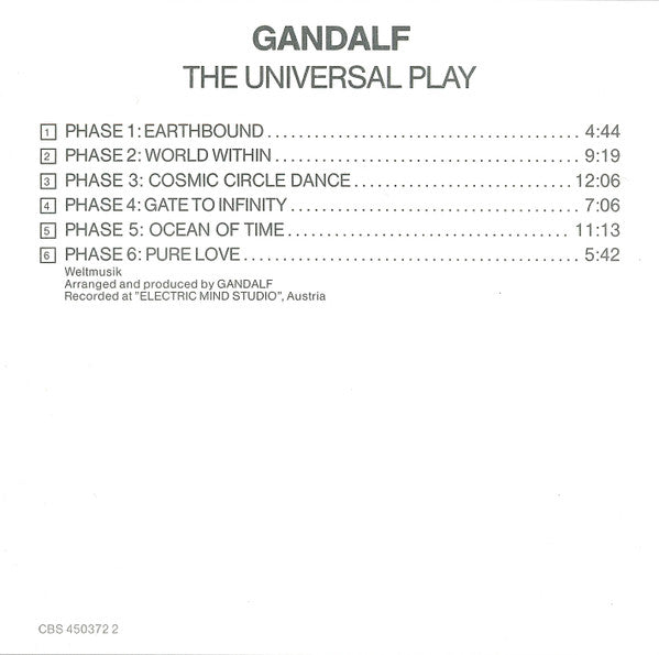 Gandalf : The Universal Play (CD, Album)