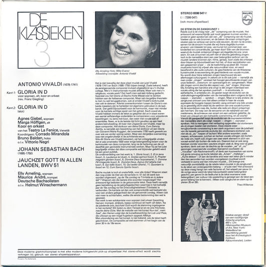 Antonio Vivaldi / Johann Sebastian Bach : De Klassieken 3 - Gloria / Cantate Nr. 51 "Jauchzet Gott" (LP, Comp)