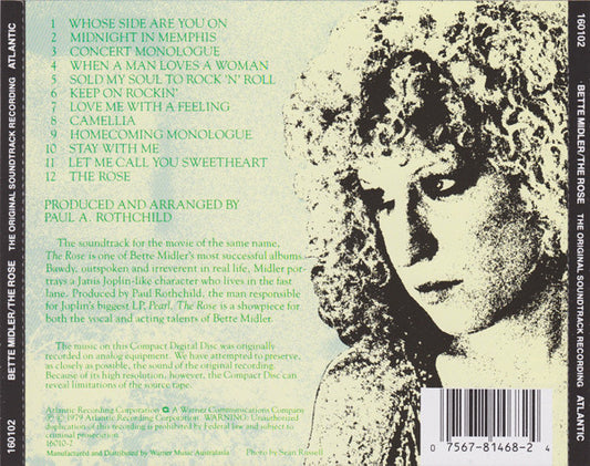 Bette Midler : The Rose (The Original Soundtrack Recording) (CD, Album, RE)