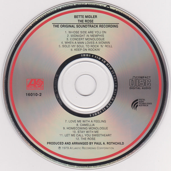 Bette Midler : The Rose (The Original Soundtrack Recording) (CD, Album, RE)