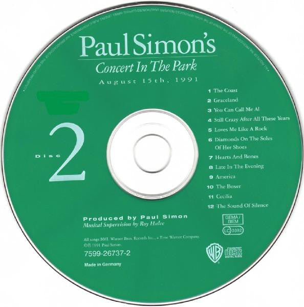 Paul Simon : Paul Simon's Concert In The Park (August 15th, 1991) (2xCD, Album)