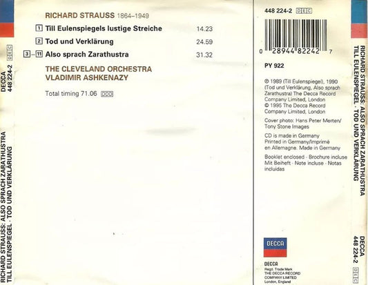 Richard Strauss : Also Sprach Zarathustra - Till Eulenspiegel - Tod Und Verklärung (CD, RE)