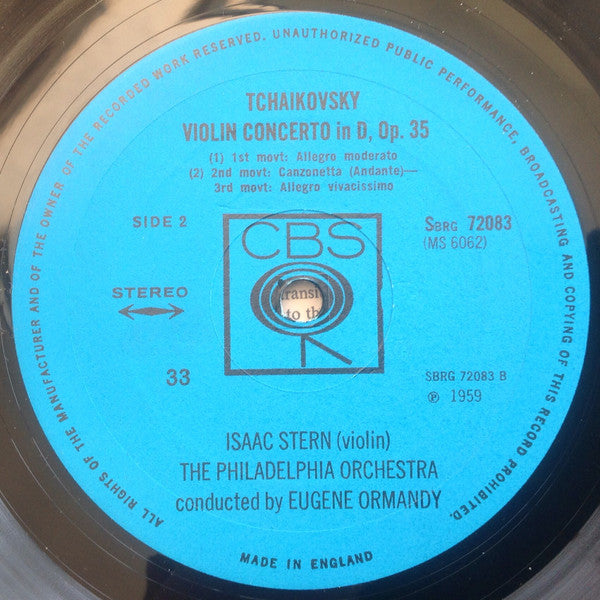 Isaac Stern, Eugene Ormandy, The Philadelphia Orchestra, Pyotr Ilyich Tchaikovsky, Felix Mendelssohn-Bartholdy : Violin Concerto In D Major / Violin Concerto In E Minor (LP)