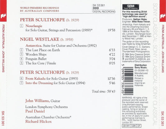John Williams (7), Peter Sculthorpe, Nigel Westlake : From Australia (CD)
