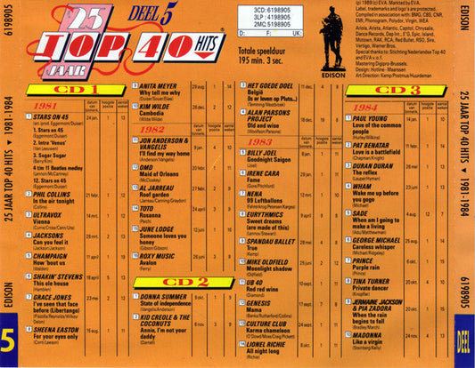 Various : 25 Jaar Top 40 Hits - Deel 5 - 1981-1984 (3xCD, Comp)