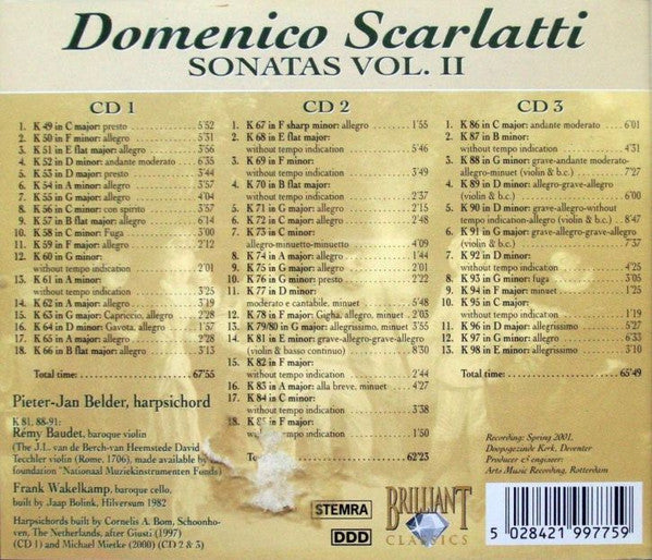 Domenico Scarlatti - Pieter-Jan Belder : Sonatas K 49-98 (3xCD)